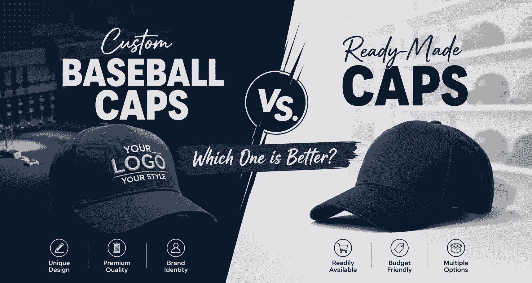 Custom Baseball Caps vs. Ready-Made Caps Which One is Better