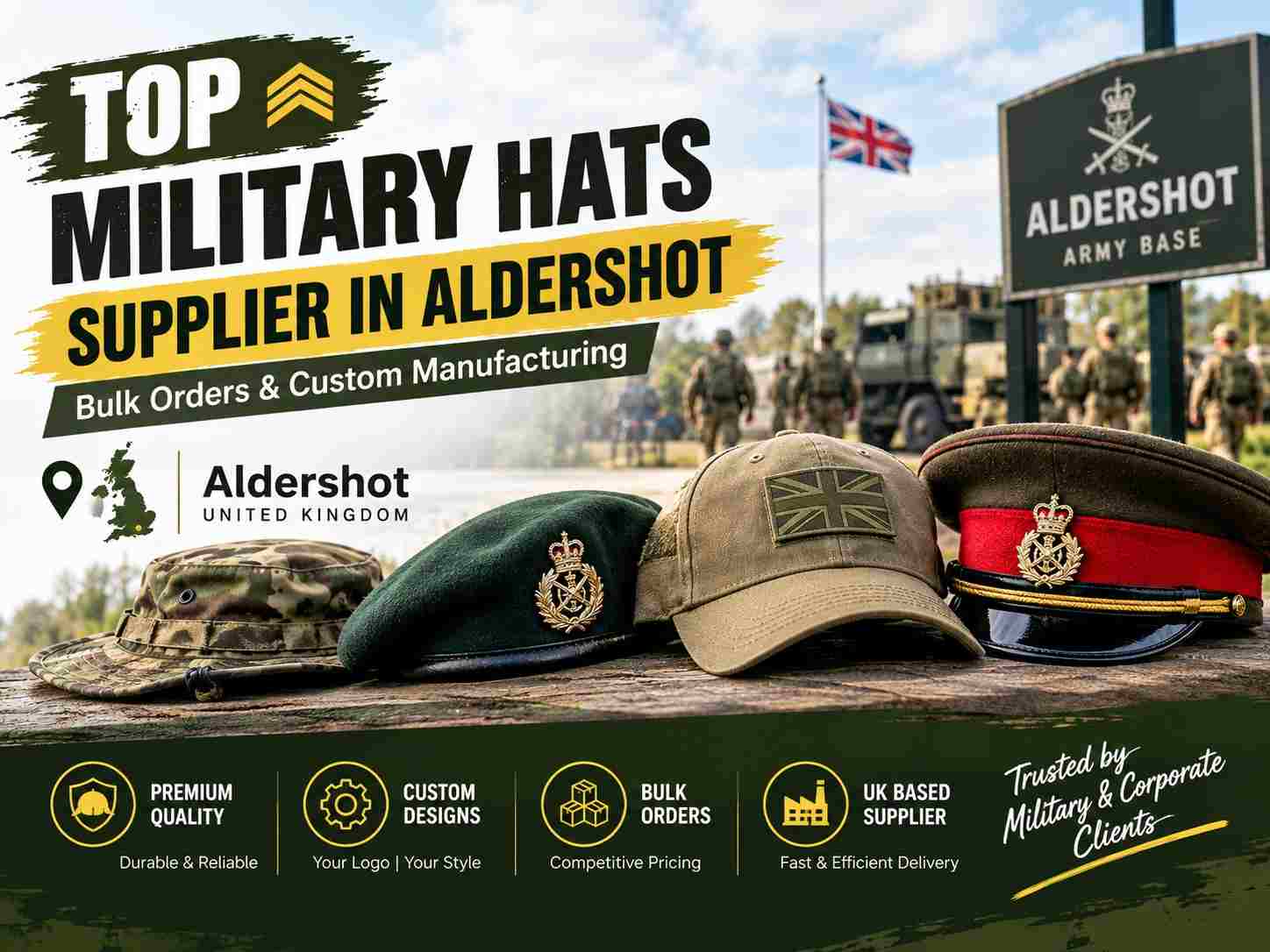 Top Military Hats Supplier In Aldershot Bulk Orders & Custom Manufacturing